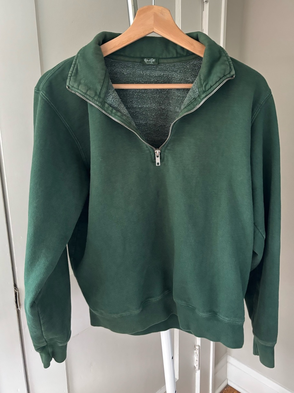 Brandy Melville Quarter Zip Green Sweatshirt